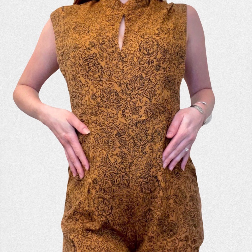 Gold floral romper